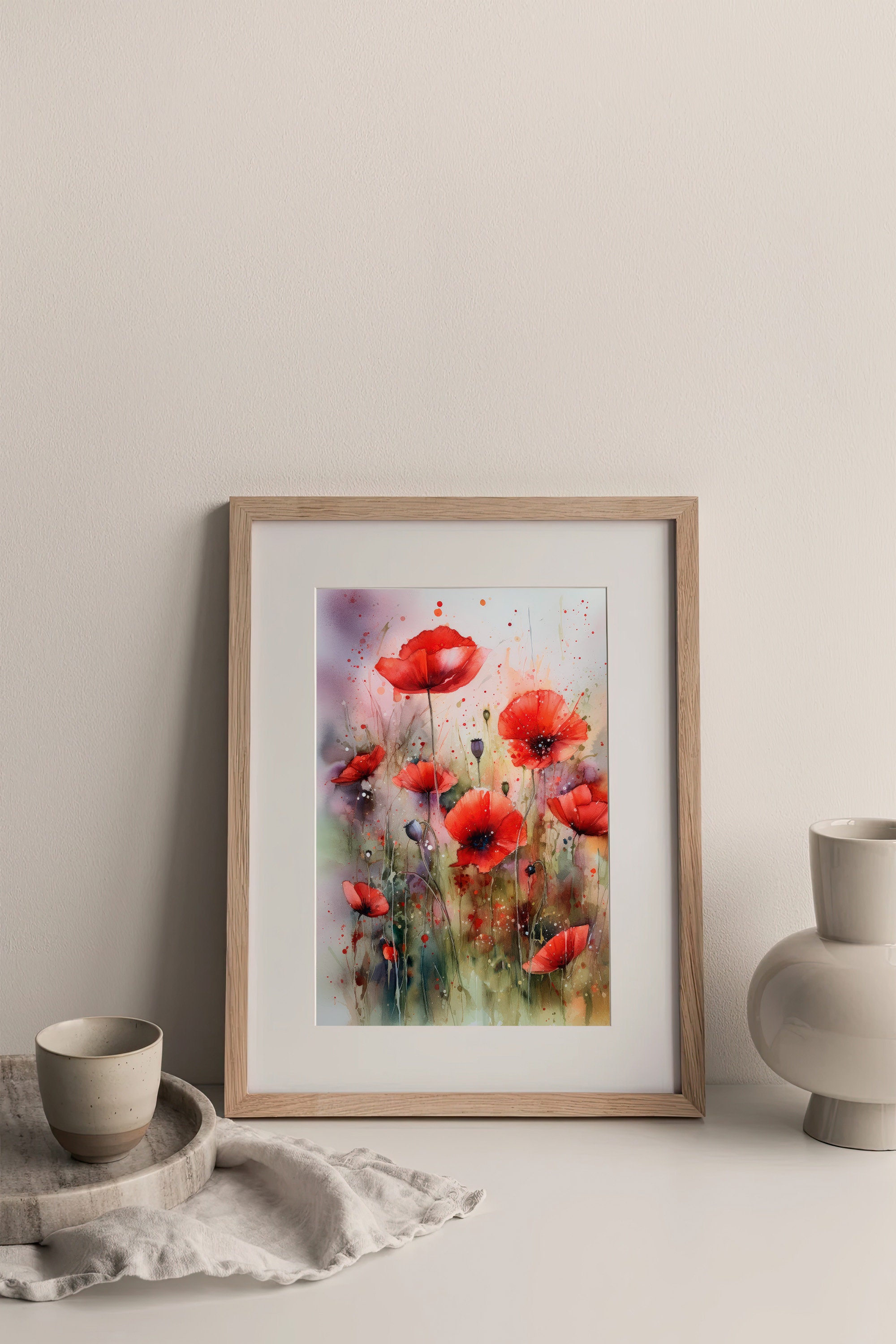 Red Poppy Watercolor Art Print Floral Artwork Flowers Watercolor Art - Etsy