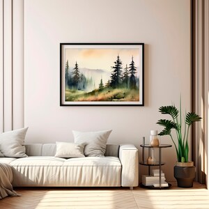 Shenandoah Wall Painting Virginia Landscape Art Print Misty Pine Forest ...