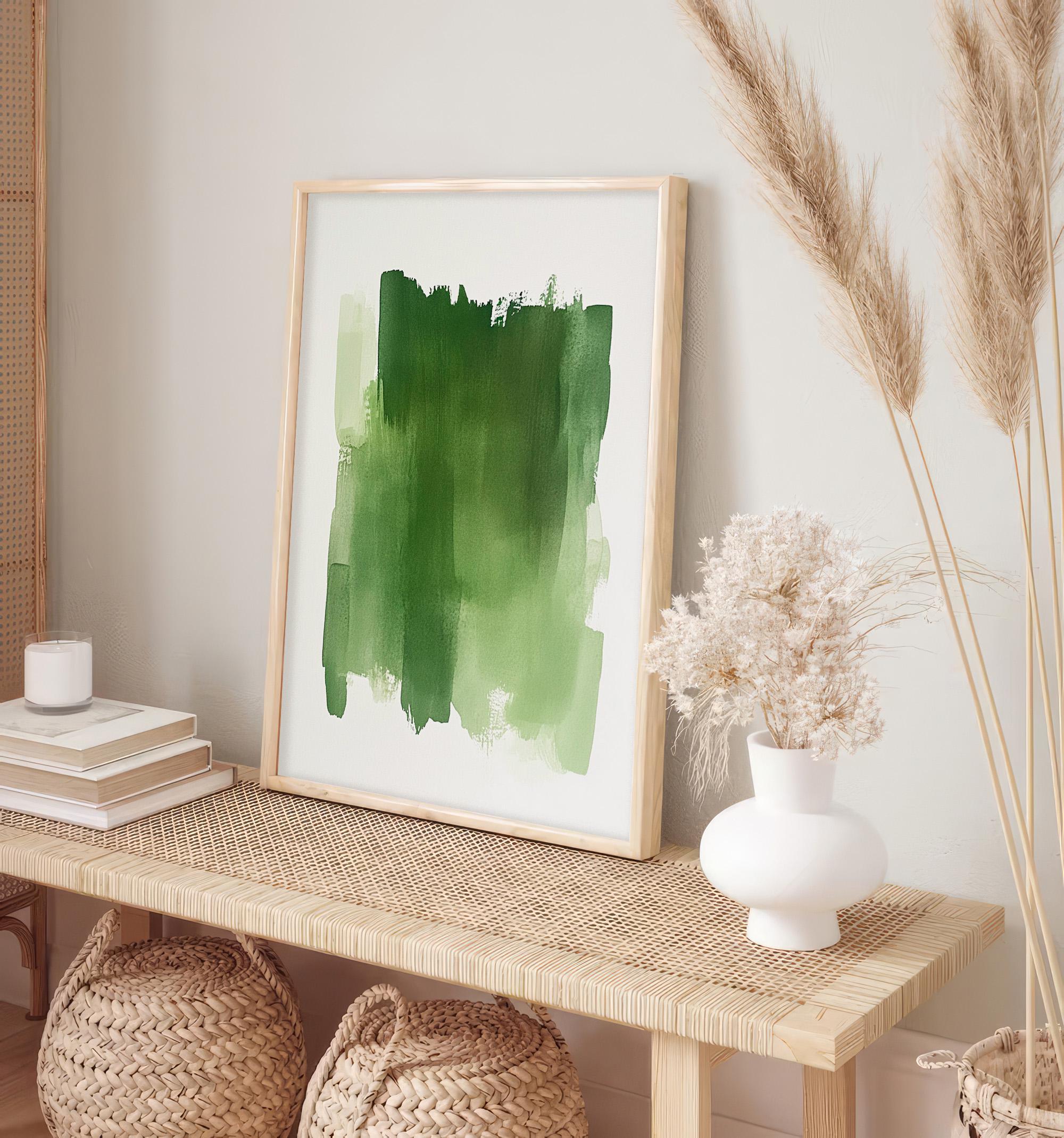 Green Color Watercolor Painting Green Colors Brushstroke Watercolor Art ...
