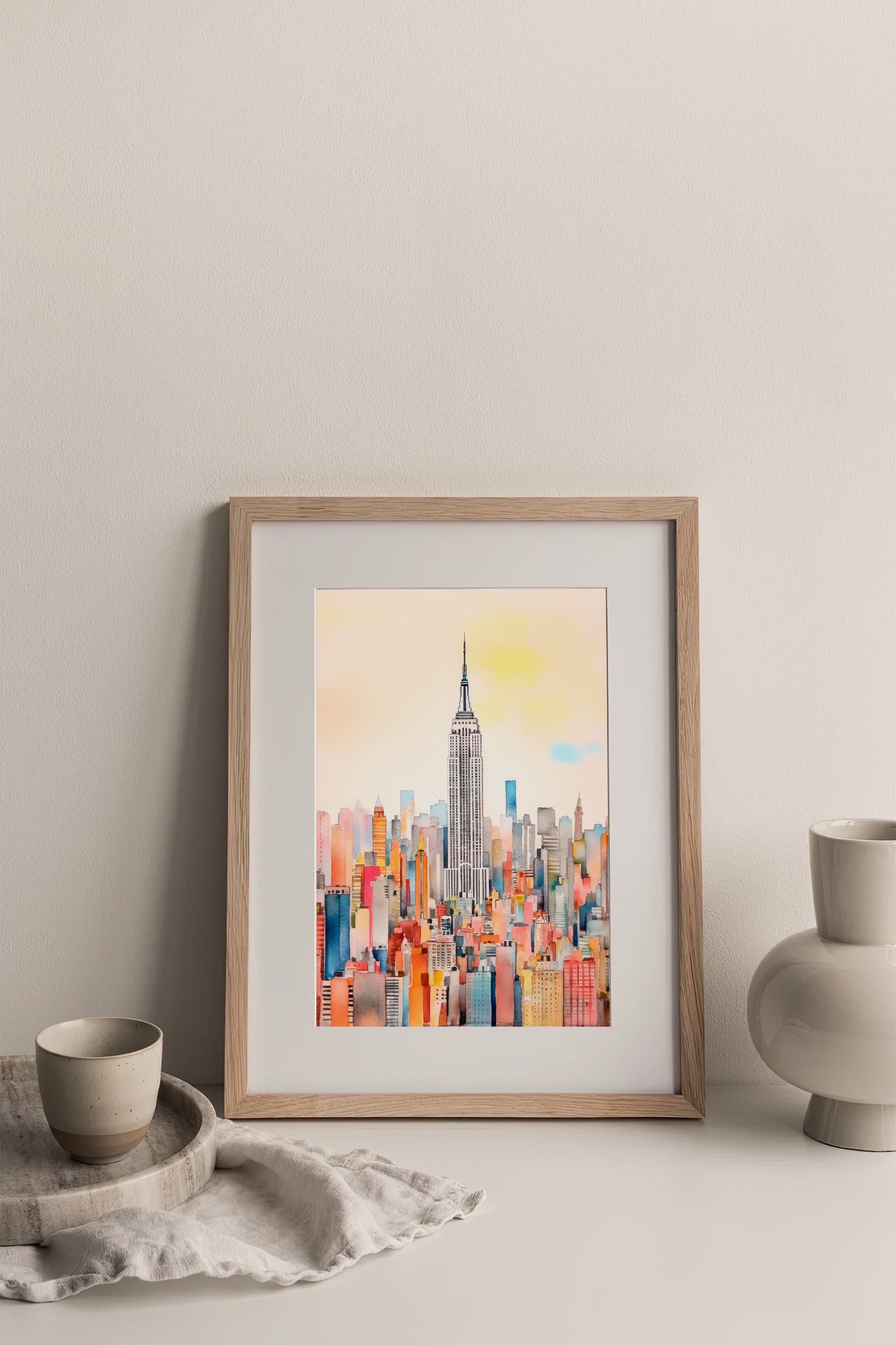 New York City Watercolor Art Print New York City Skyline Painting Urban ...