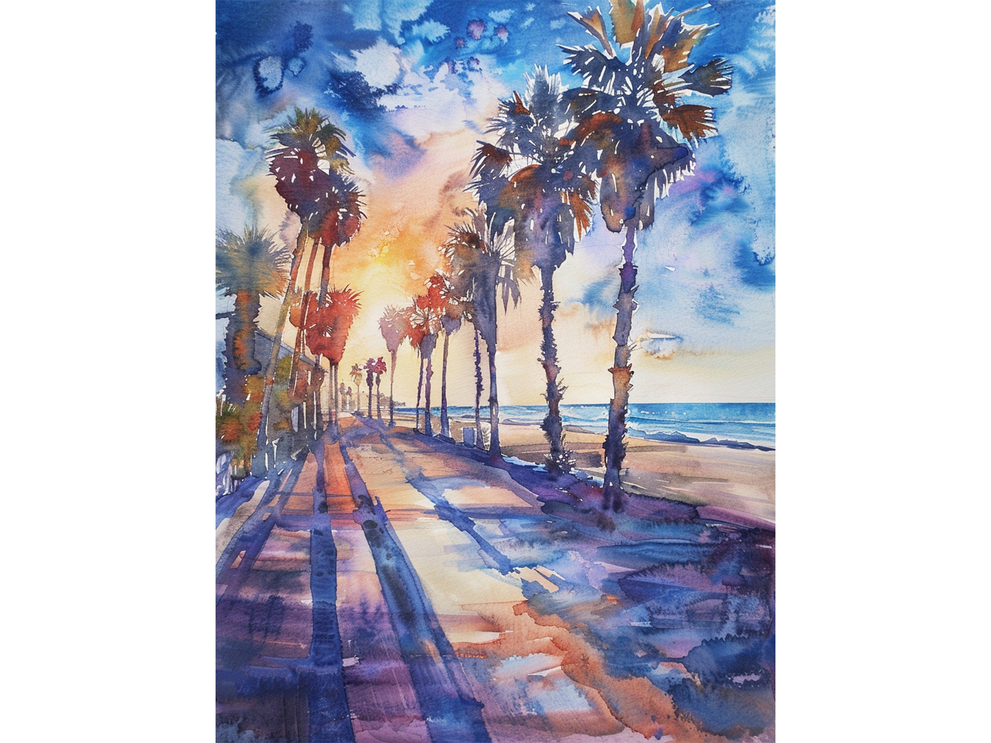 Pacimo キャンバスプリント ウォールアートセット カリフォルニアヤシ