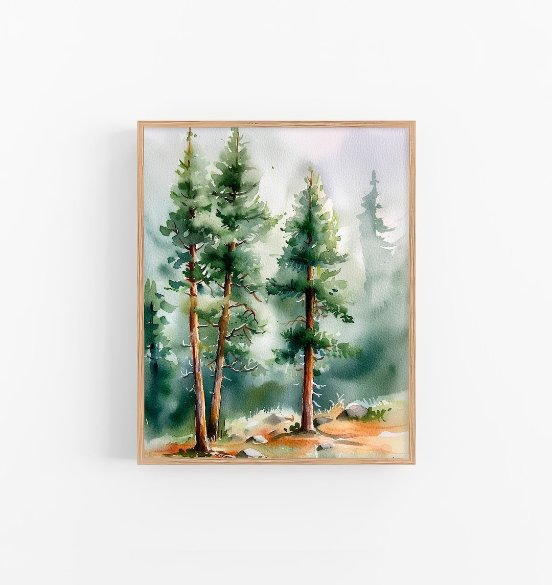 Angeles National Forest Painting Pine Trees Art Print California Forest ...