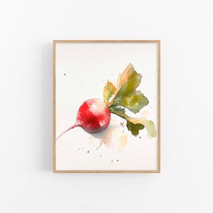 Dipinto ad acquerello di ravanello, stampa artistica di cibo ad acquerello, natura morta, poster da parete per cucina di FeelingPrints