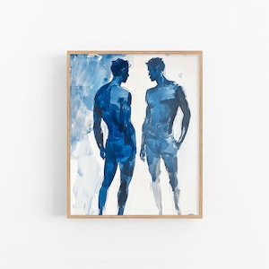 Male Bodies Watercolor Painting Gay Bodies Watercolor Art Print Male Body Art Decor Gift for Him by FeelingPrints