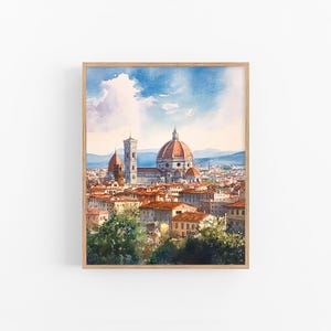 Florence Watercolor Painting Italian Cityscape Watercolor Art Print Wall Art Decor Travel Gifts by FeelingPrints