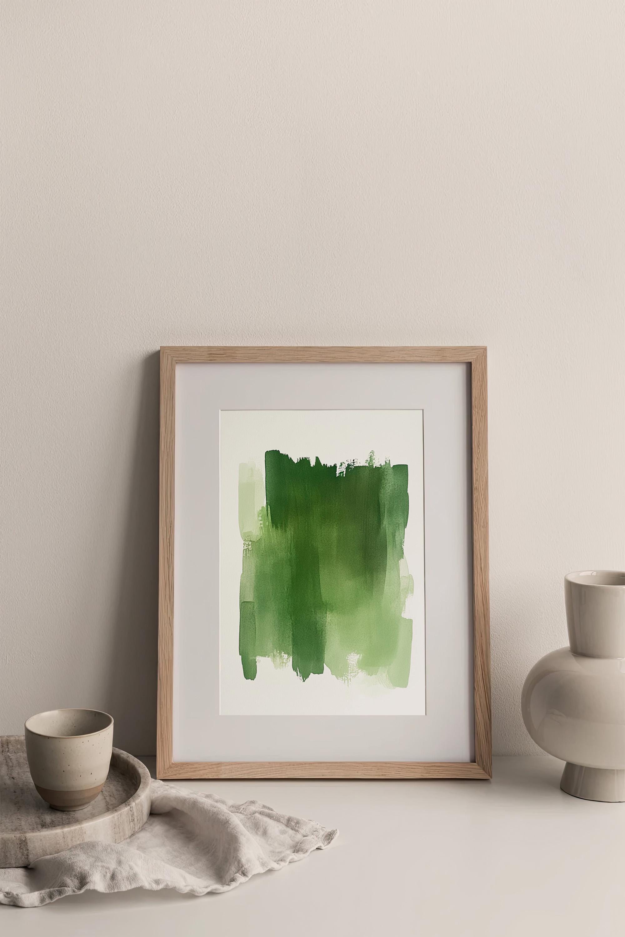 Green Color Watercolor Painting Green Colors Brushstroke Watercolor Art ...