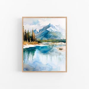 Rocky Mountains Watercolor Painting Colorado Watercolor Art Print Decor Mountains Watercolor Wall Art by FeelingPrints