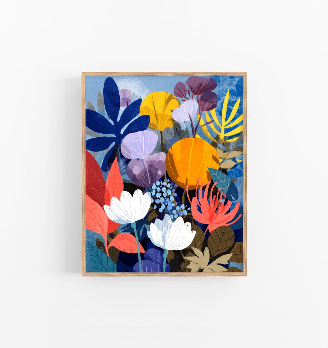 Colorful Botanical Wall Art Print Floral Illustration Exotic Flowers ...