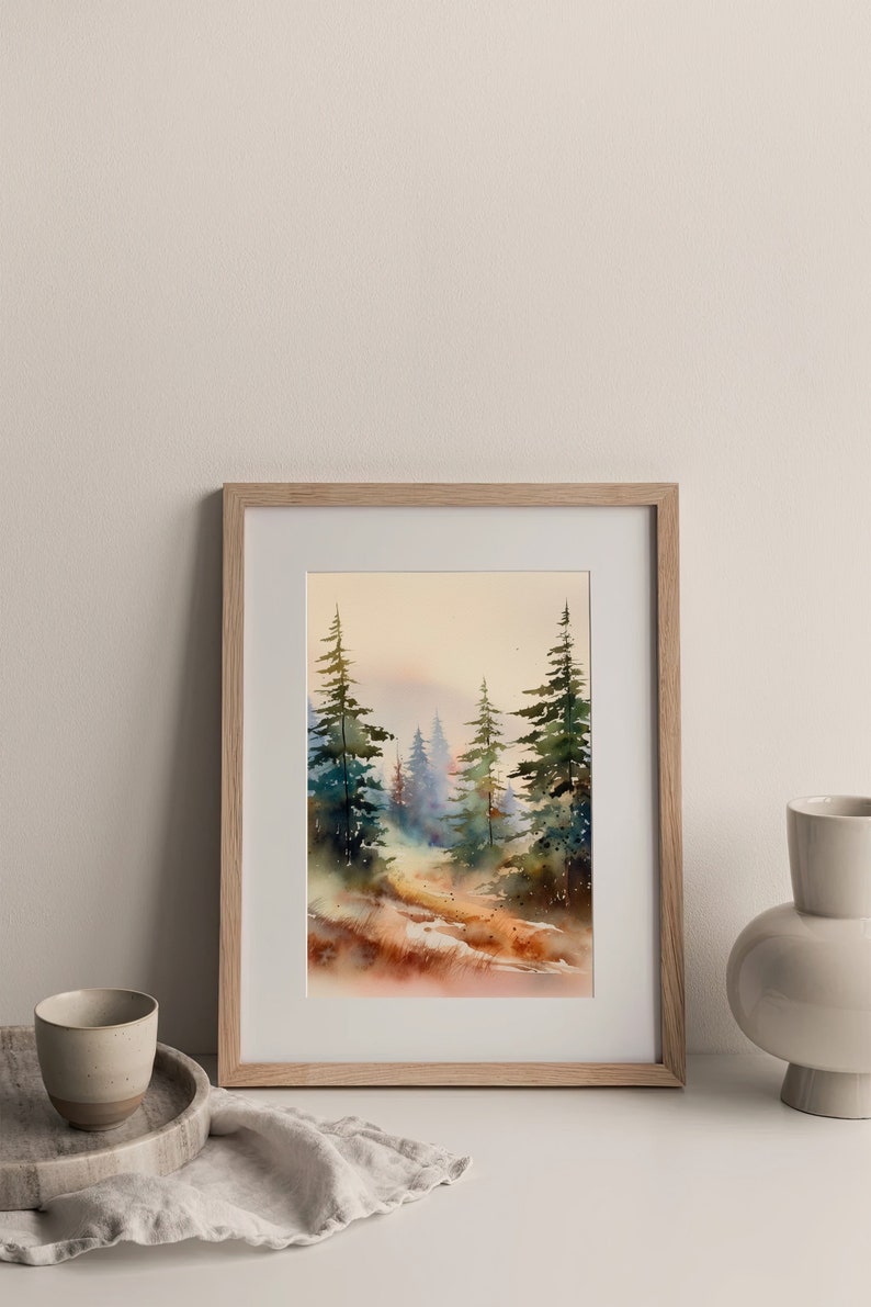 Utah Landscape Painting Pine Trees Watercolor Art Print Evergreen Art Utah Landscape Painting Pine Trees Watercolor Art Print Evergreen Art