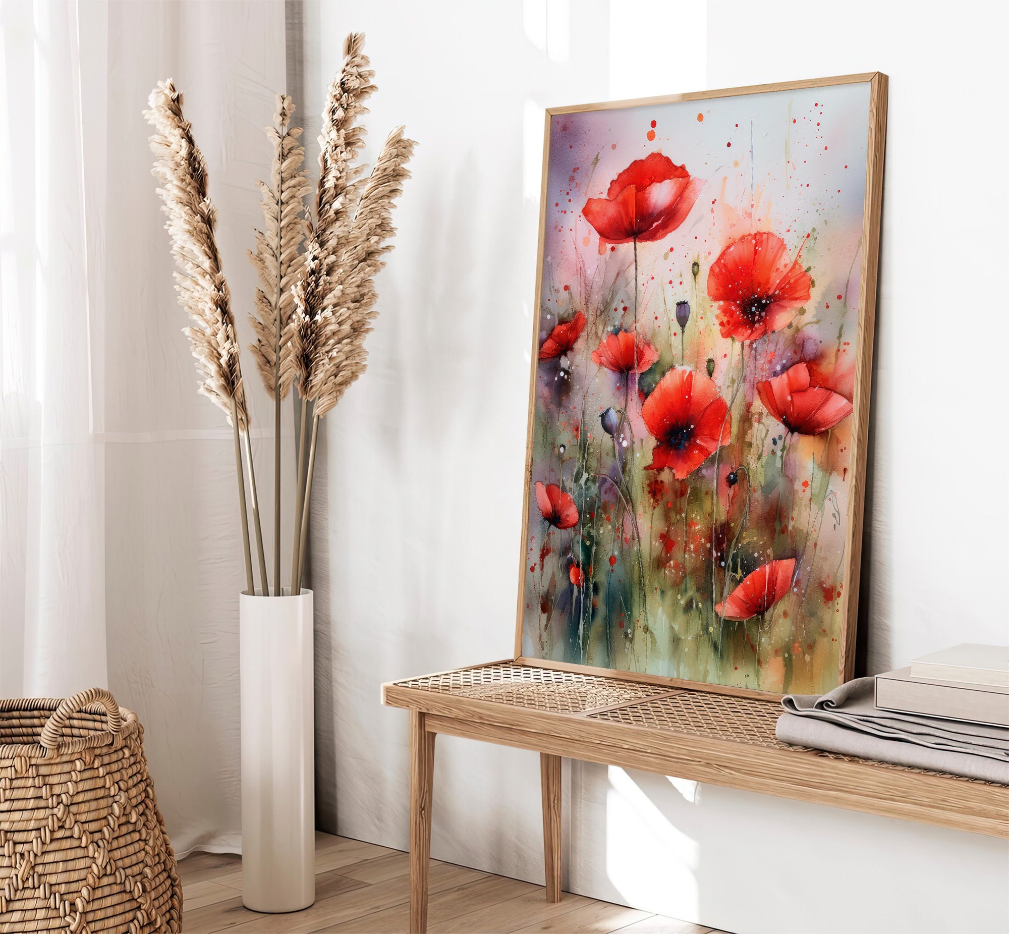Red Poppy Watercolor Art Print Floral Artwork Flowers Watercolor Art - Etsy