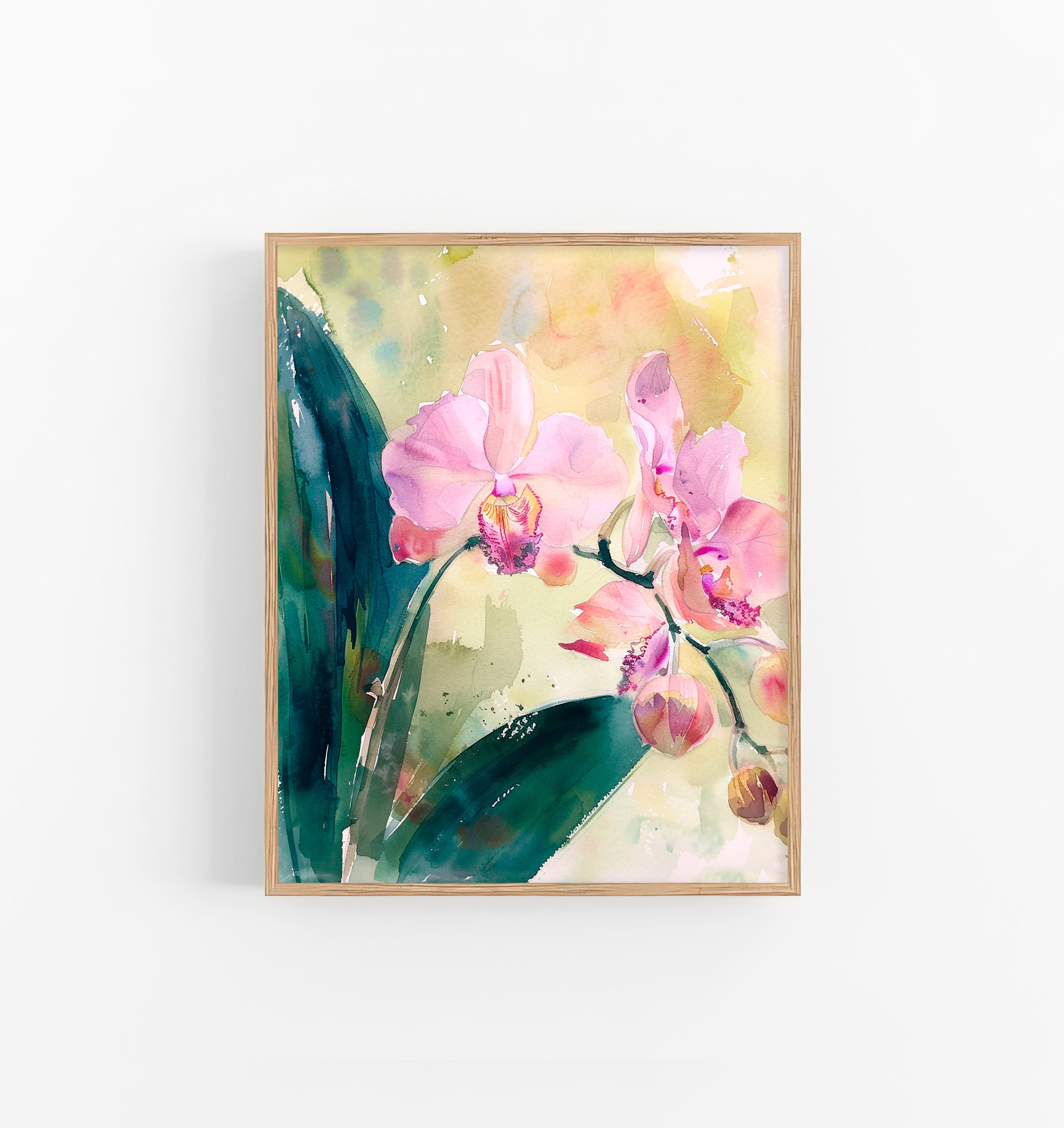 Pink Orchid Painting Flowers Watercolor Print Floral Artwork Orchid Flowers Wall Art Decor Father's Day Gifts by FeelingPrints