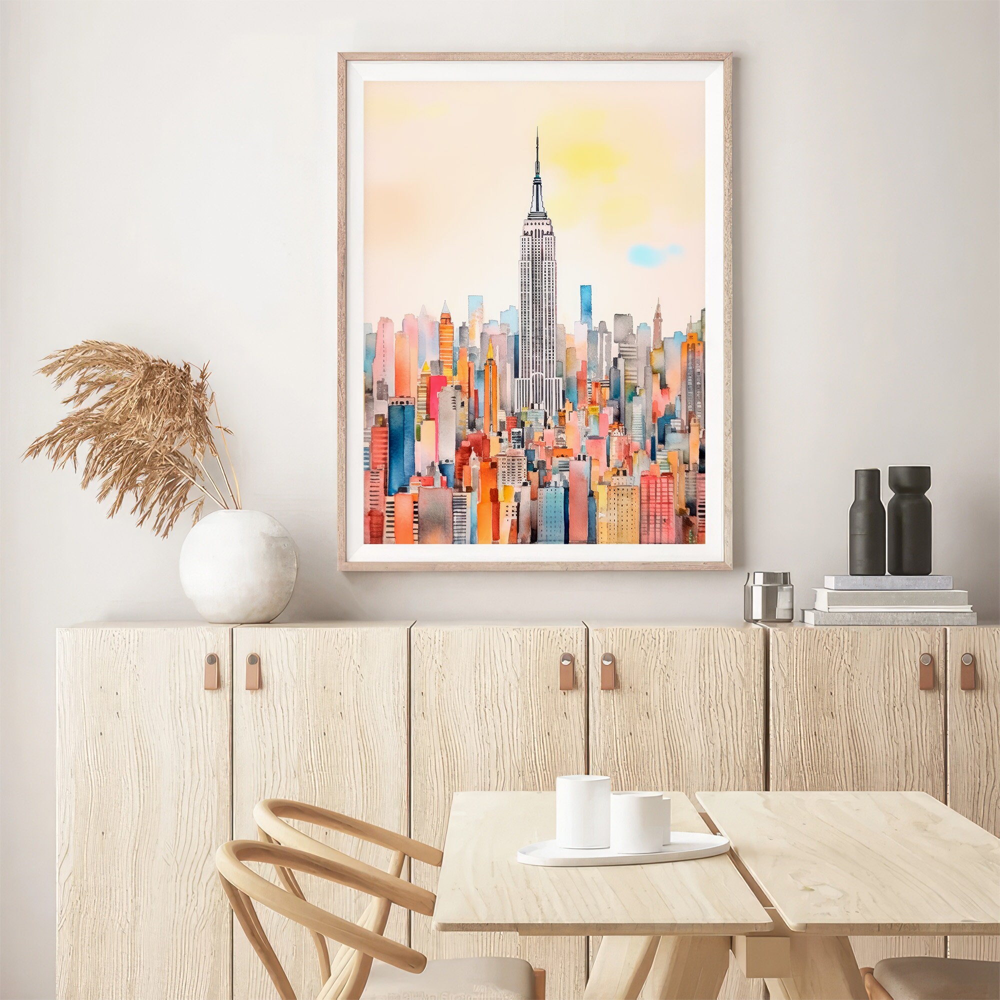 New York City Watercolor Art Print New York City Skyline Painting Urban ...