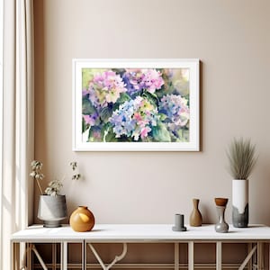 Hydrangea Watercolor Art Print Floral Painting Spring Decor for Home Rustic Wall Art Gifts for Her by FeelingPrints image 5