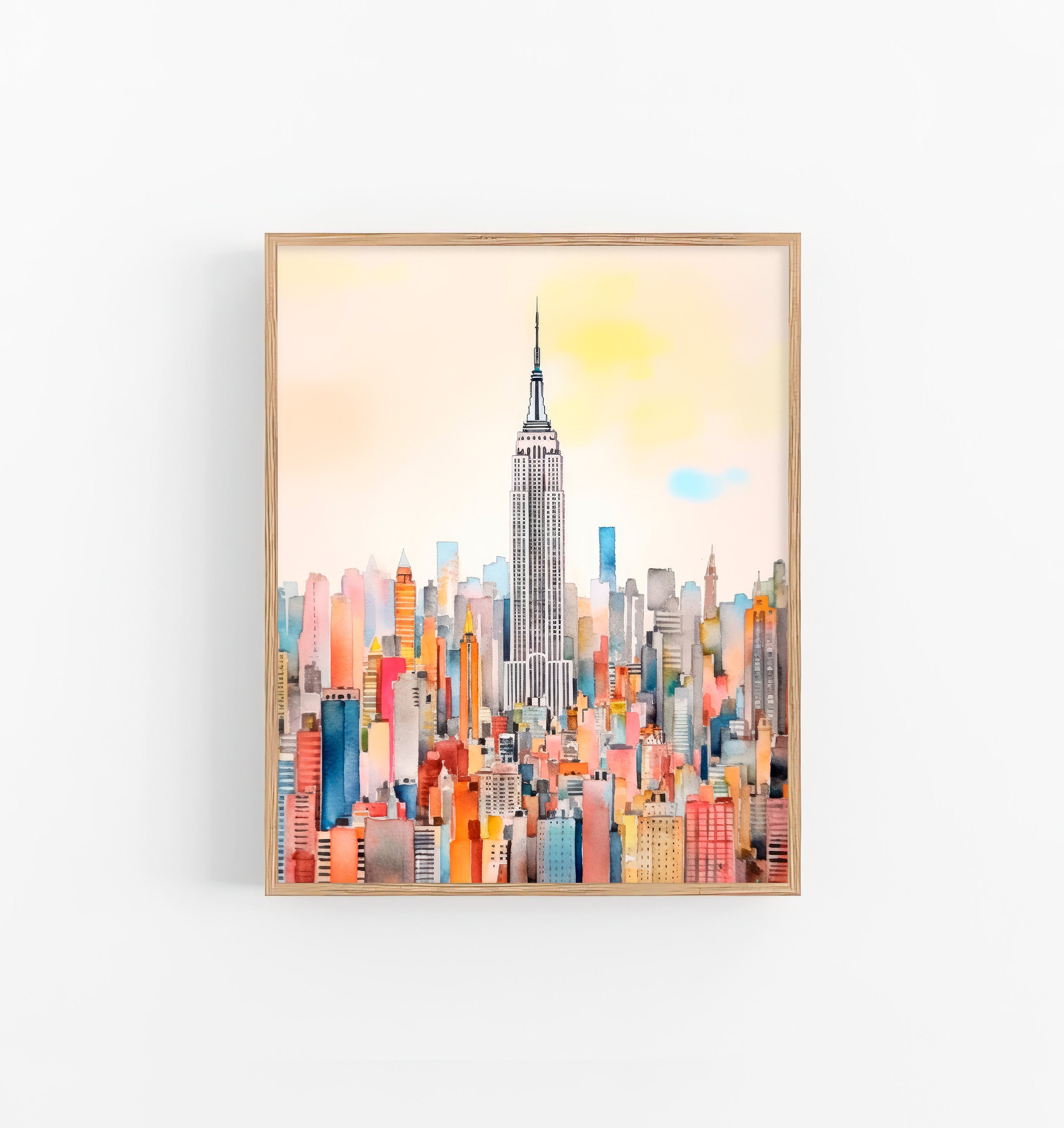 New York City Watercolor Art Print New York City Skyline Painting Urban ...