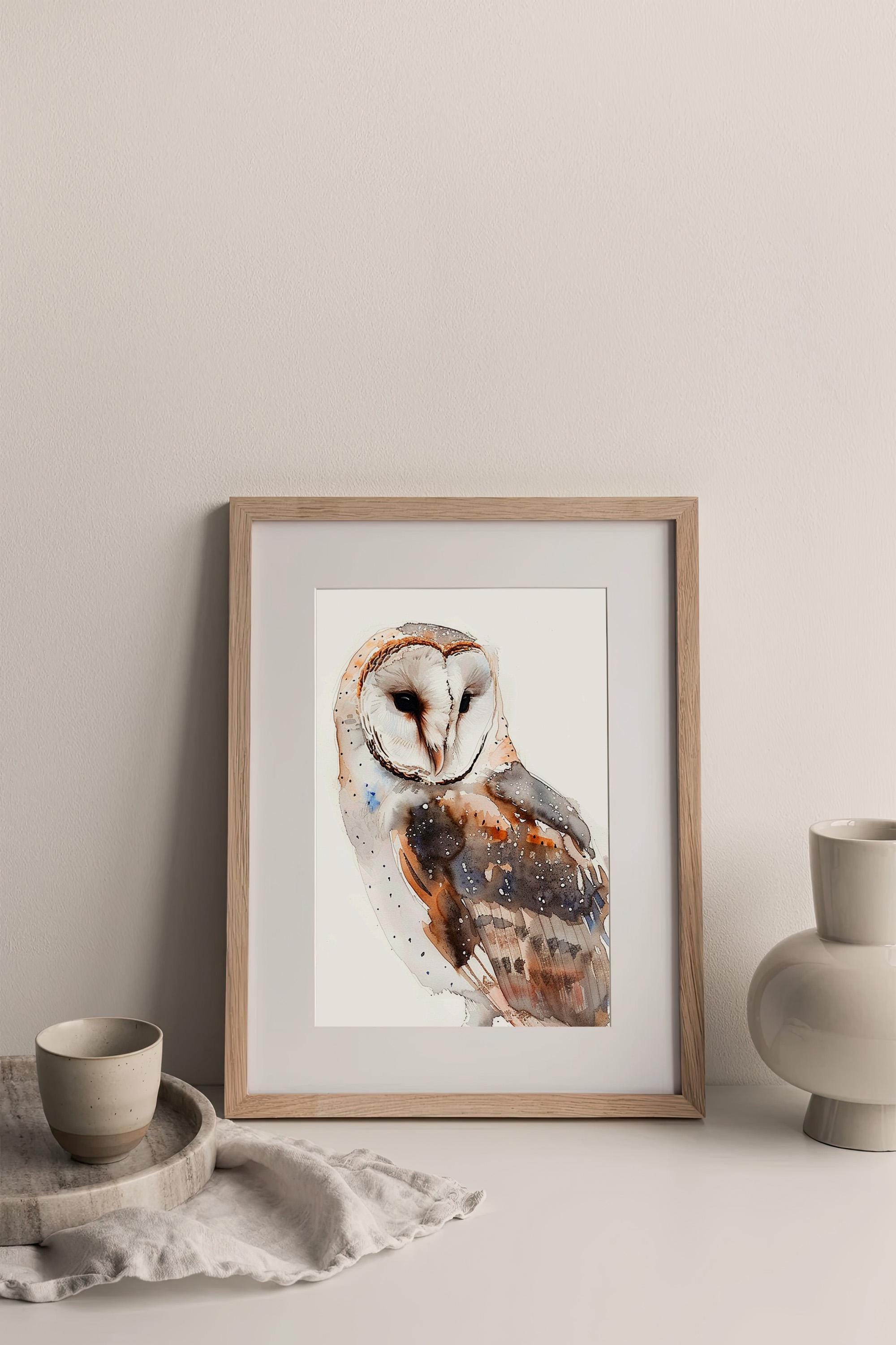 Barn Owl Watercolor Painting Owl Watercolor Art Print Birds Artwork ...