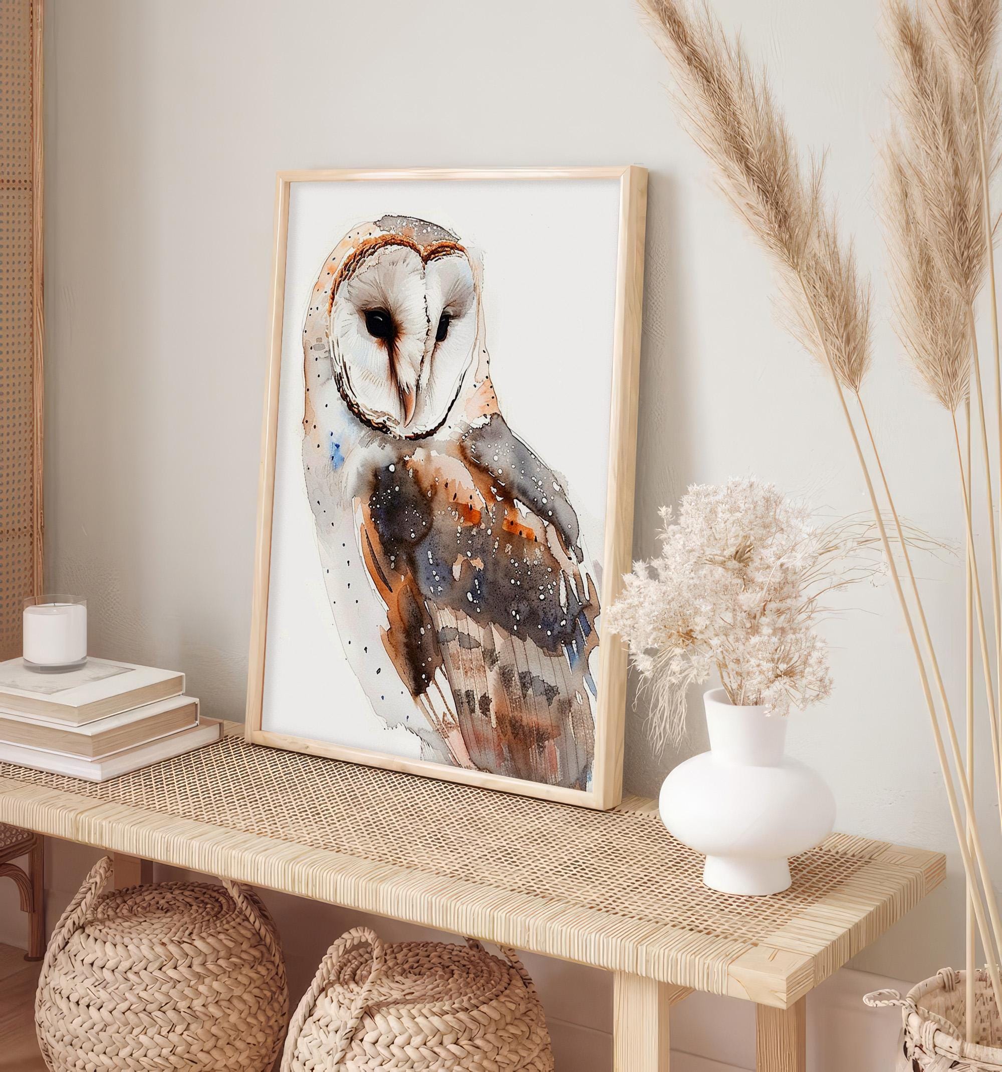 Barn Owl Watercolor Painting Owl Watercolor Art Print Birds Artwork ...