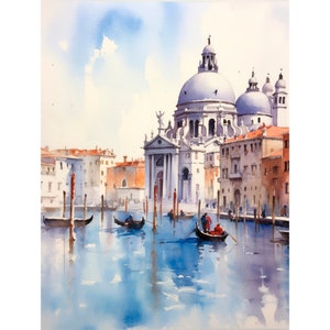 Venice Watercolor Painting Italy Art Print Cityscape Poster Wall Art by FeelingPrints