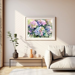 Hydrangea Watercolor Art Print Floral Painting Spring Decor for Home Rustic Wall Art Gifts for Her by FeelingPrints image 9