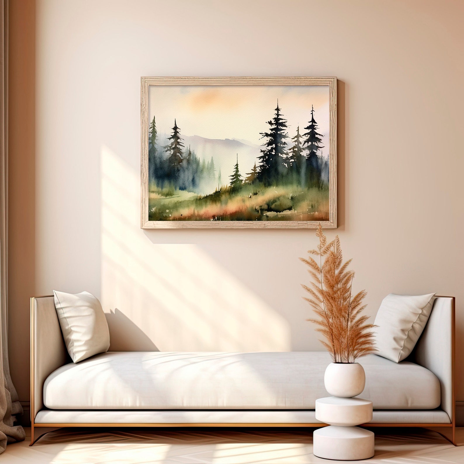 Shenandoah Wall Painting Virginia Landscape Art Print Misty Pine Forest ...