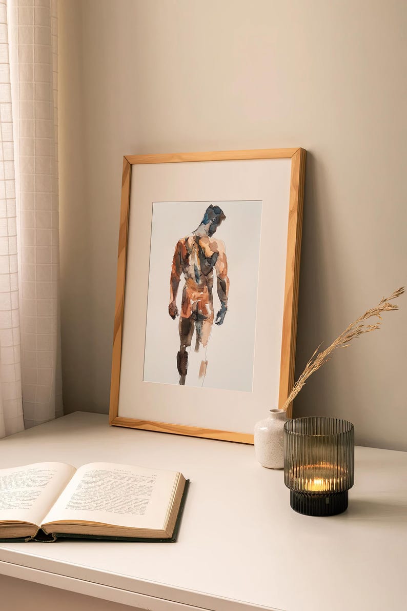 Gay Gemälde Aquarell Männerkörper Aquarell Kunstdruck Geschenke für Ihn von FeelingPrints Bild 8