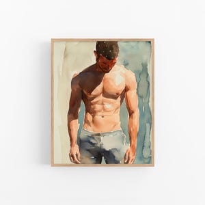 Gay Art Print Gay Body Watercolor Painting Male Bodies Watercolor Artwork Gifts by FeelingPrints