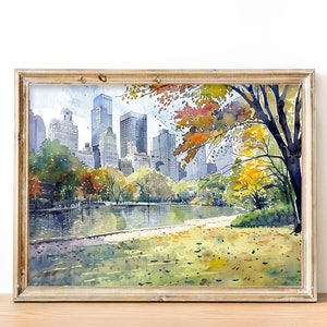 Central Park Art Print New York City Park Painting NYC Wall Art Decor Travel Gifts by FeelingPrints