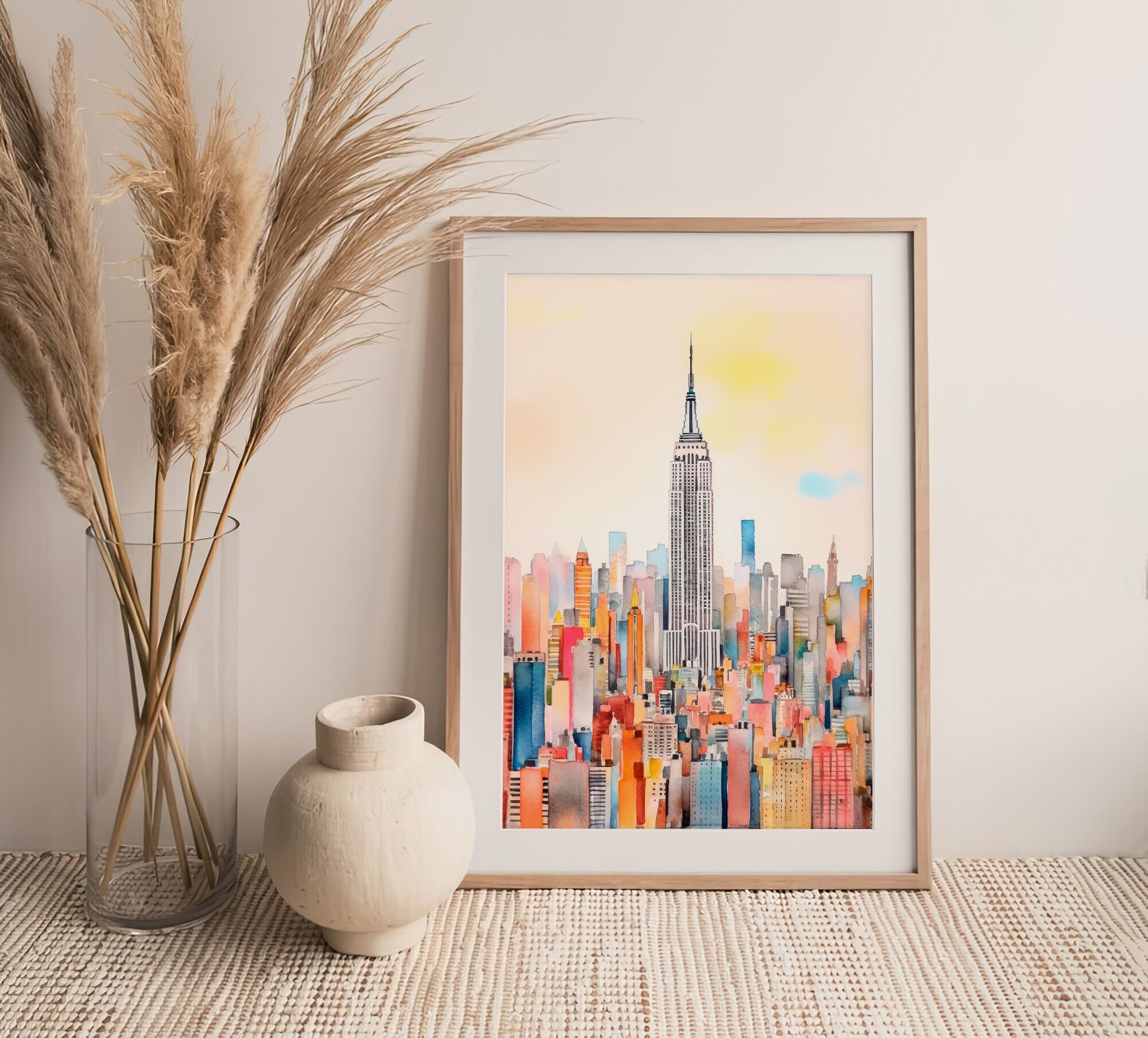 New York City Watercolor Art Print New York City Skyline Painting Urban ...