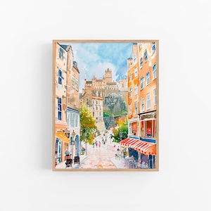 エディンバラ水彩画アートプリント スコットランド 都市風景画 旅行アートポスターギフト by FeelingPrints