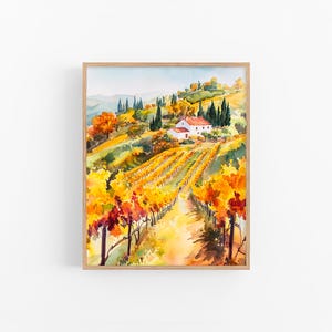 Napa Valley Watercolor Painting California Landscape Watercolor Art Print Decor Travel Art Poster by FeelingPrints
