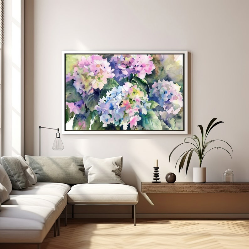 Hydrangea Watercolor Art Print Floral Painting Spring Decor for Home Rustic Wall Art Gifts for Her by FeelingPrints image 4