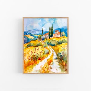 Tuscany Watercolor Painting Italian Houses Watercolor Art Print Italy Art Print Tuscany Painting Gifts by FeelingPrints