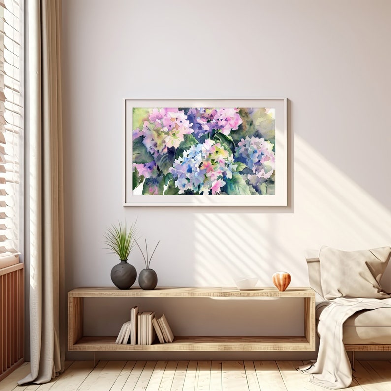 Hydrangea Watercolor Art Print Floral Painting Spring Decor for Home Rustic Wall Art Gifts for Her by FeelingPrints image 6