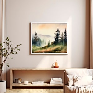 Shenandoah Wall Painting Virginia Landscape Art Print Misty Pine Forest ...
