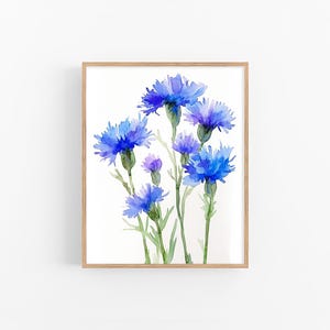 Fiordalisi Acquerello Dipinto Fiori Acquerello Stampa Artistica Floreale Poster da Parete Regalo di FeelingPrints