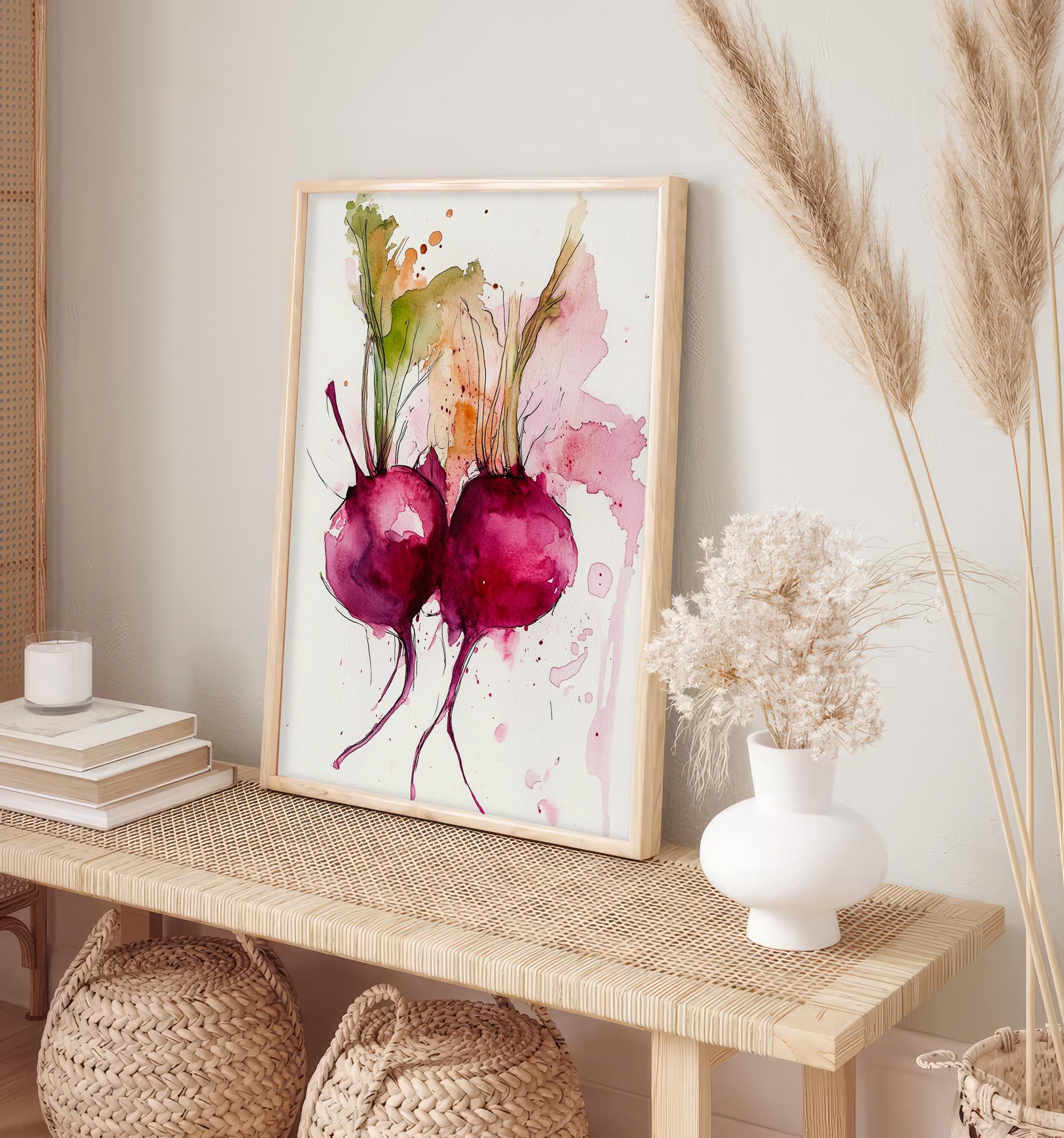 rustic vegetable kitchen prints | 3-piece wall art |... Beetroot Watercolor Print Rustic Kitchen Wall Art Farmhouse Vegetable ...