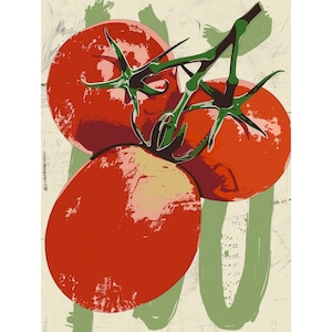 Tomato Painting Tomatoes Watercolor Art Print Botanical Artwork Kitchen Wall Art Gifts by FeelingPrints