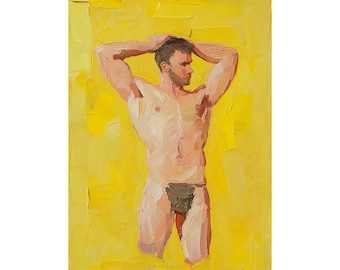 Impresión artística de pared con figura masculina, retrato masculino gay moderno, regalo para él de FeelingPrints