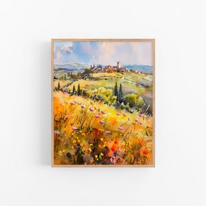 Tuscany Painting Italian Countryside Watercolor Art Print Tuscany Wall Art Decor Travel Gifts by FeelingPrints
