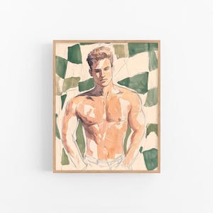 Male Body Art Print Gay Bodies Watercolor Artwork Gay Painting Bodies Watercolor Wall Art Gift for Him by FeelingPrints