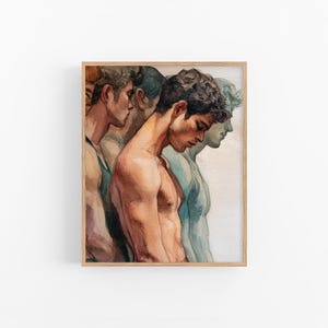 Male Bodies Watercolor Art Print Gay Bodies Painting Wall Painting Gift by FeelingPrints