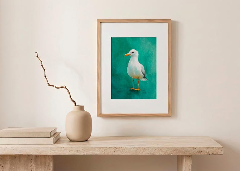 Seagull Watercolor Art Print Coastal Bird Wall Art Beach House Decor ...