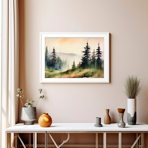 Shenandoah Wall Painting Virginia Landscape Art Print Misty Pine Forest ...