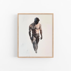 Gay Body Watercolor Artwork Male Bodies Watercolor Art Print Male Body Wall Art Decor Gifts for Him by FeelingPrints