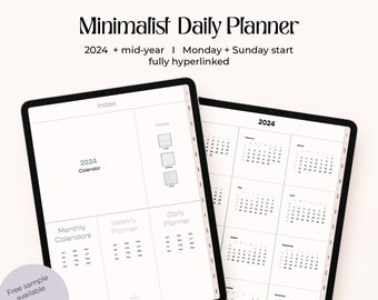 2024 Digital Daily Planner Goodnotes I 2024 Digital Planner Daily, Weekly + Monthly 2024 I Daily Planner 2024 for Goodnotes & iPad Planner