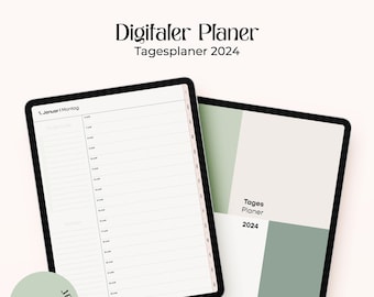 Digitaler Planer -Deutsch- 2024 I Digitaler Tagesplaner + Kalender 2024 | Wochen-, Monate- & Tagesplaner |  Minimalistischer Planer