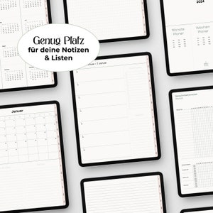 2024 Digitaler Planer Deutsch I Digitaler Wochenplaner | Wochen & Monate Digital Planner | Für iPad + Goodnotes | Minimalistischer Planer