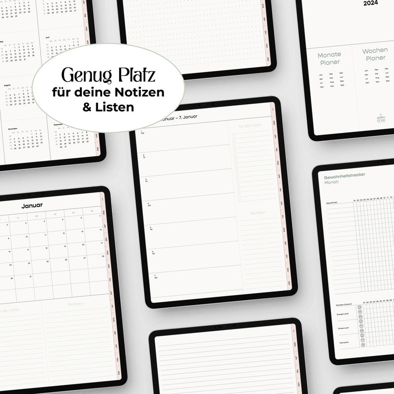 Digitaler Planer deutsch 2024 I Digitaler Kalender 2024