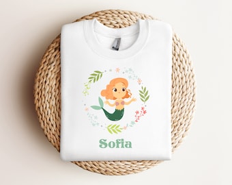 Girls Mermaid Personalized with Name Gift T Shirt Design PNG PDF SVG Instant Digital Download Cricut Silhouette File