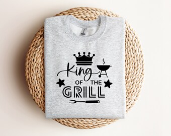 King of the Grill T Shirt Dad Gift Apron PNG PDF JPEG Svg Instant Digital Download Cricut Silhouette File