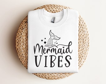 Mermaid Vibes Summer T Shirt Design PNG PDF SVG Instant Digital Download Cricut File